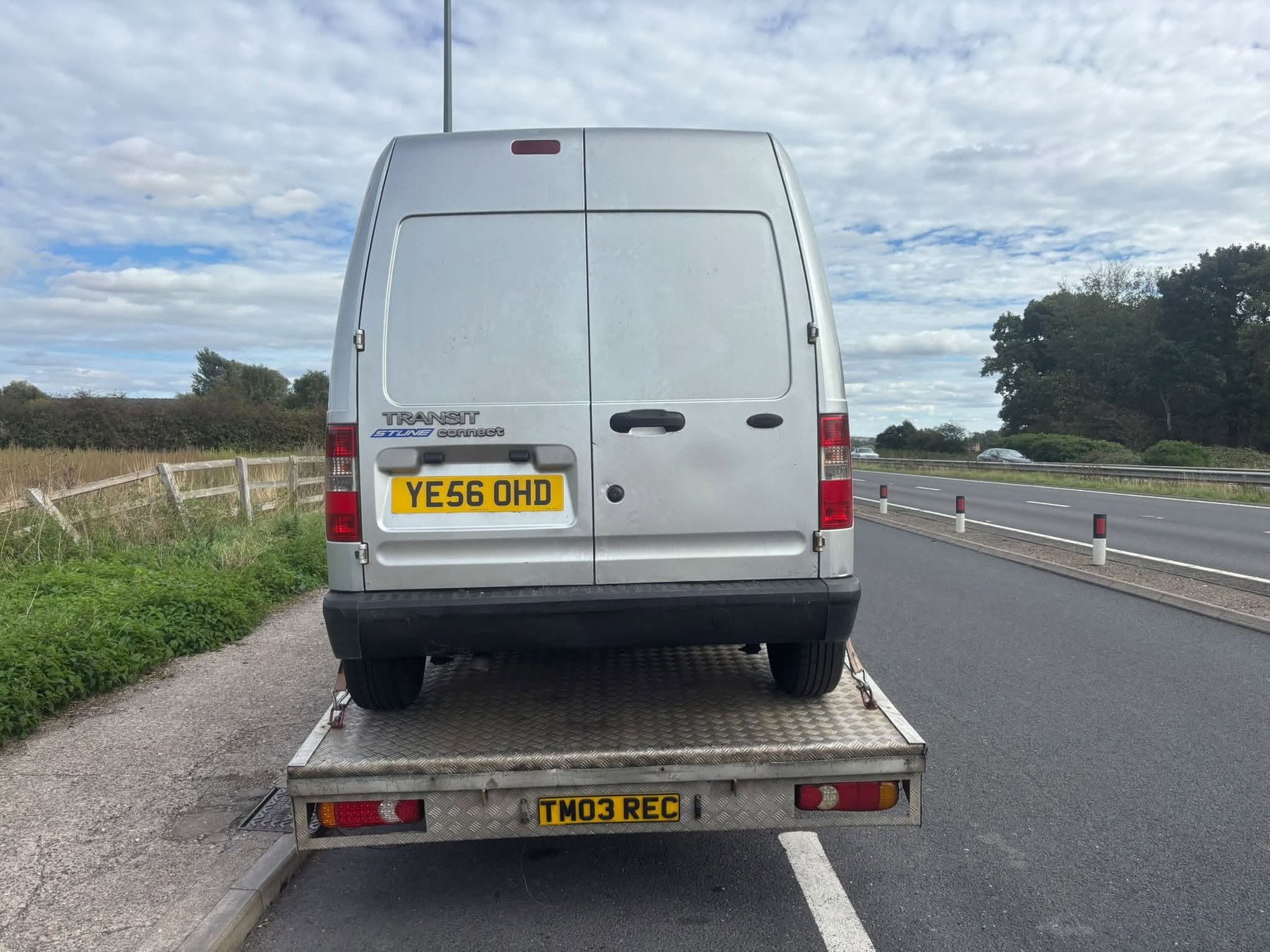 Vehicle loaded onto Key Recovery & Transport flatbed